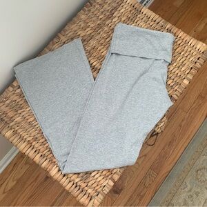 VS PINK Heather Grey Cotton Foldover Flare Leggings